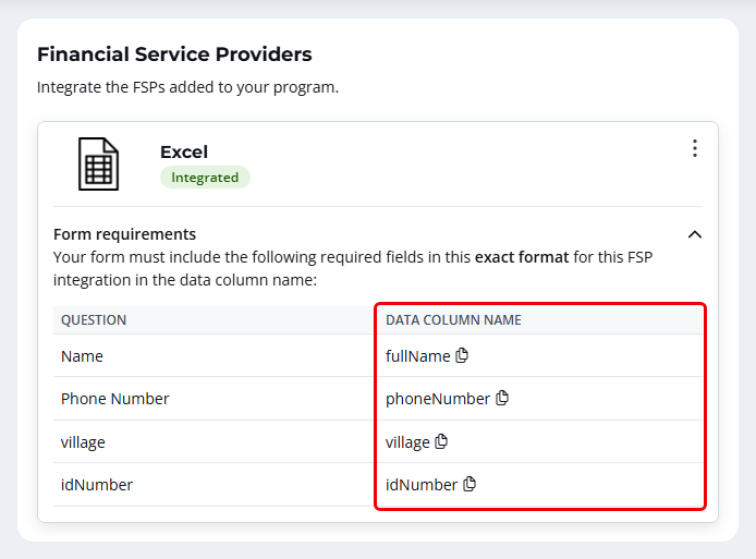 Required Fields