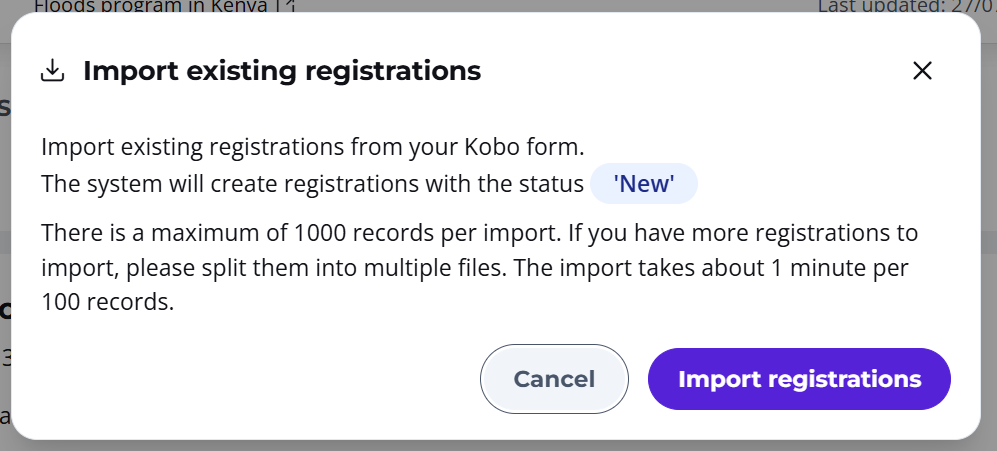 Registration data link